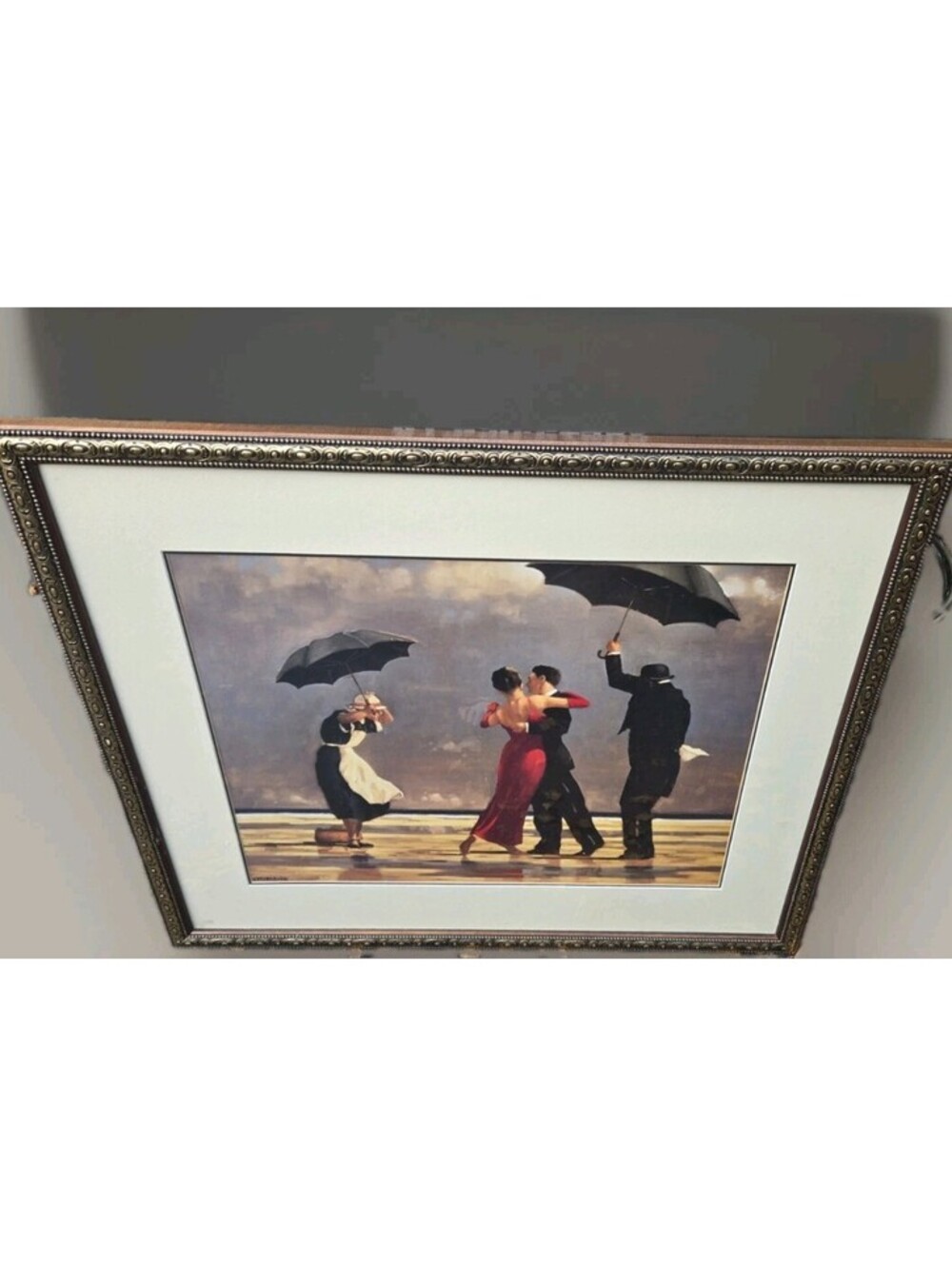 Jack Vettriano 'The Singing Butler", 24" X 19" Glass & Framed 33"X28.25" Print